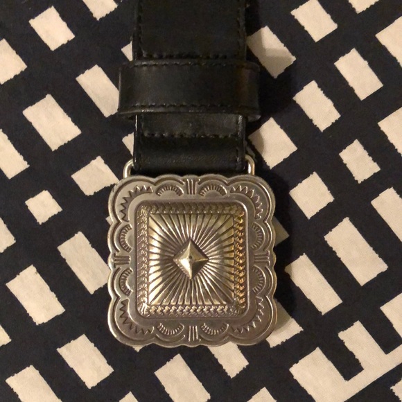 Western Style Black Leather Belt main image 6